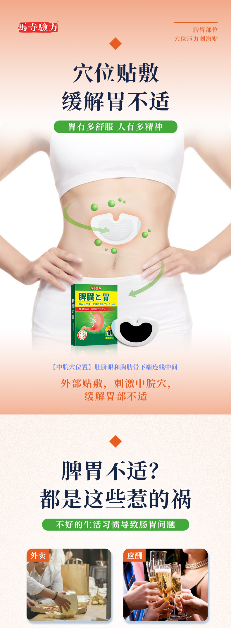 脾胃貼的正確貼法圖片，脾胃貼貼在哪個(gè)位置，兒童脾胃貼位置圖