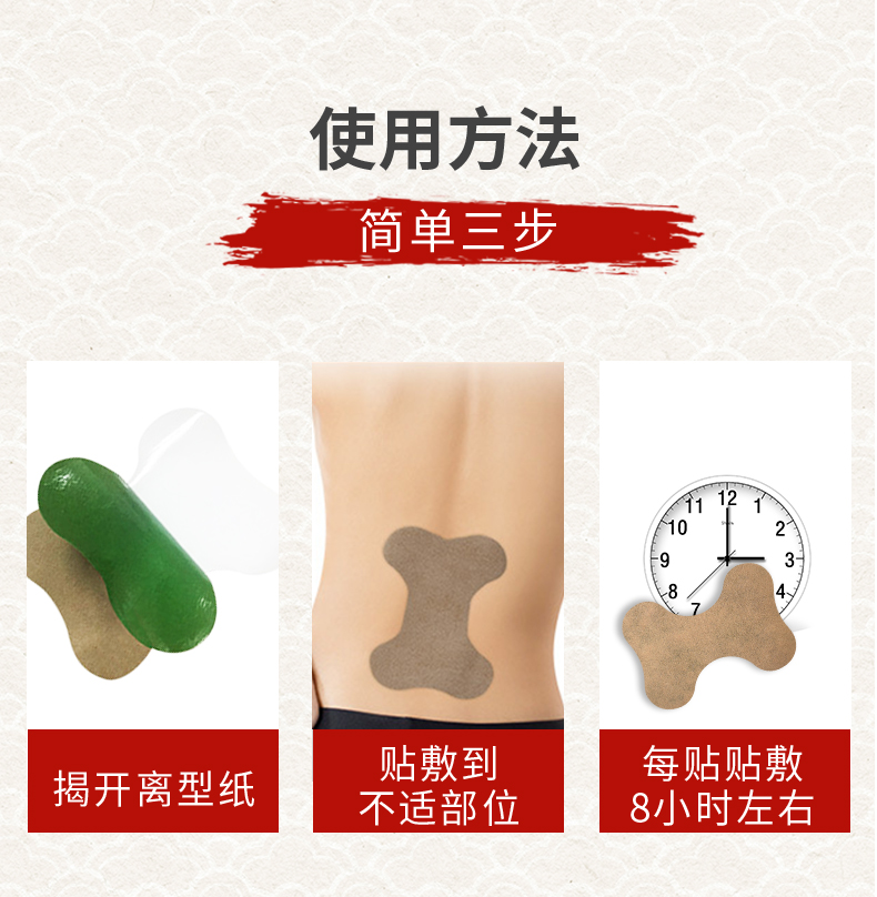 艾草腰椎貼怎么貼，使用說明，艾腰貼的位置圖